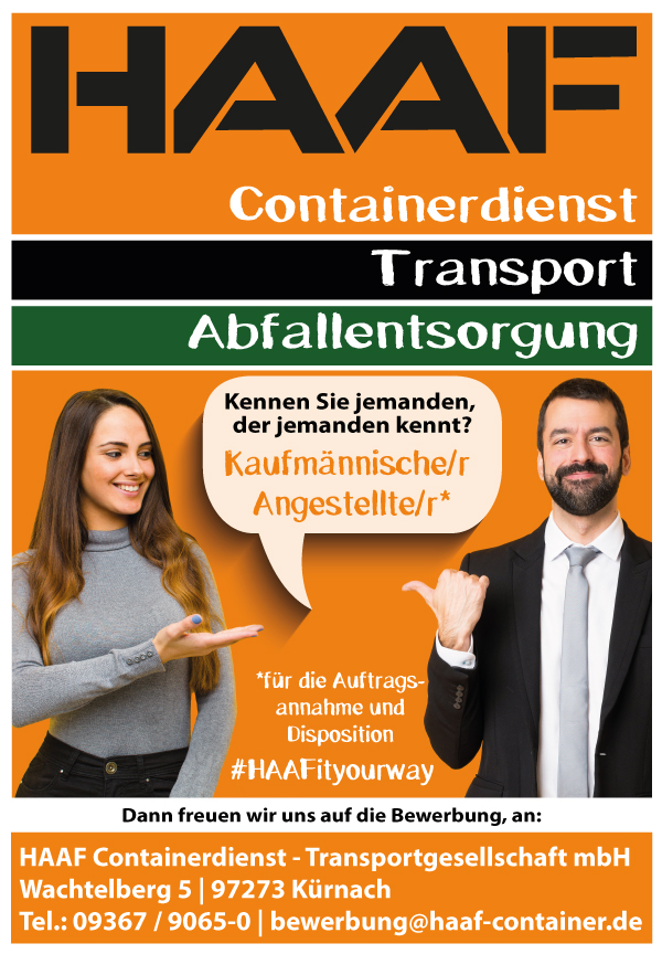 Stellenanzeige-HAAF_Kaufmännische-Angestellte Kaufmännische/r Angestellte/r
