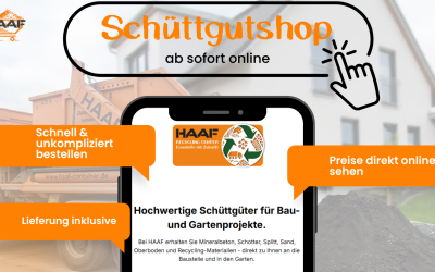 Der neue HAAF Schüttgutshop ist online – schnell, regional und unkompliziert bestellen