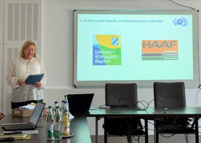 Präsentation zur Auszeichnung von HAAF im Umwelt- und Klimapakt Bayern