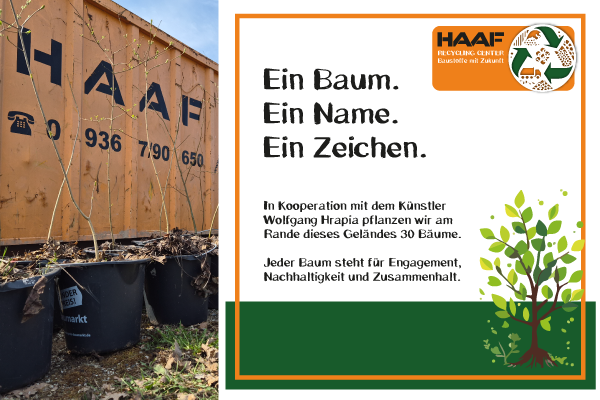 HAAF Baumpflanzaktion „Ein Baum. Ein Name. Ein Zeichen.“ mit 30 Weltenbäumen in Bergtheim